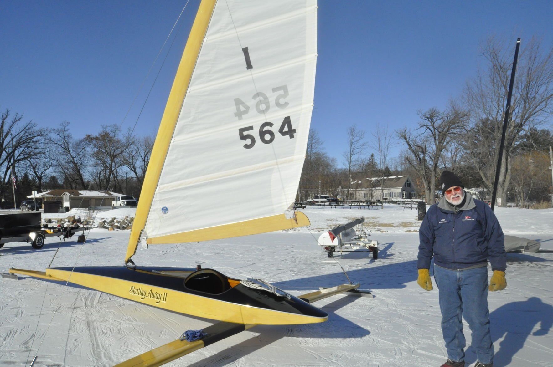 Ice boating on Lake Como